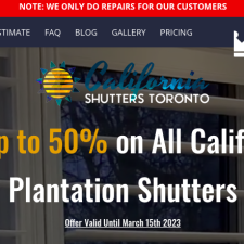 California Shutters Toronto - 1st Ranked Company